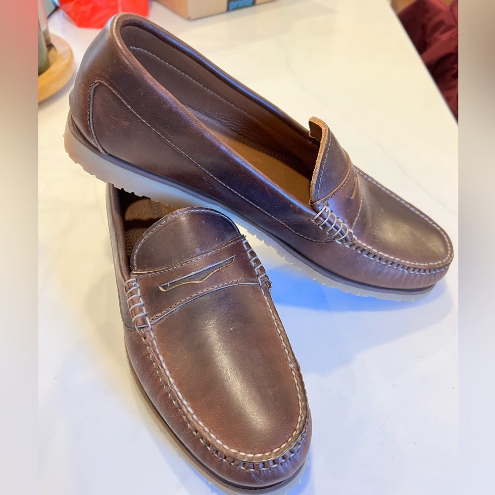 Brand New Quoddy Men’s Sport Penny Loafer, Brown, Size 12